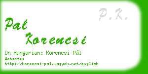 pal korencsi business card